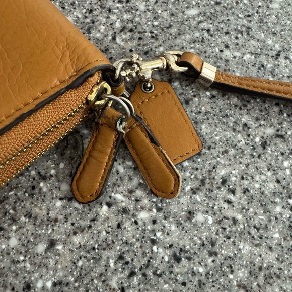 Coach Tan Leather Wristlet Wallet - Picture 3 of 5